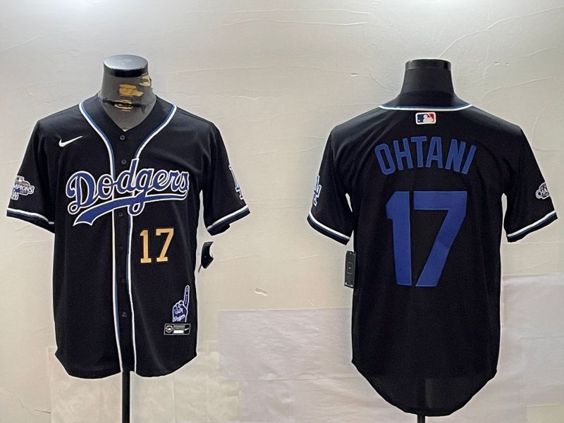 Men Los Angeles Dodgers 17 Ohtani Black Game 2024 Nike MLB Jersey style 12024